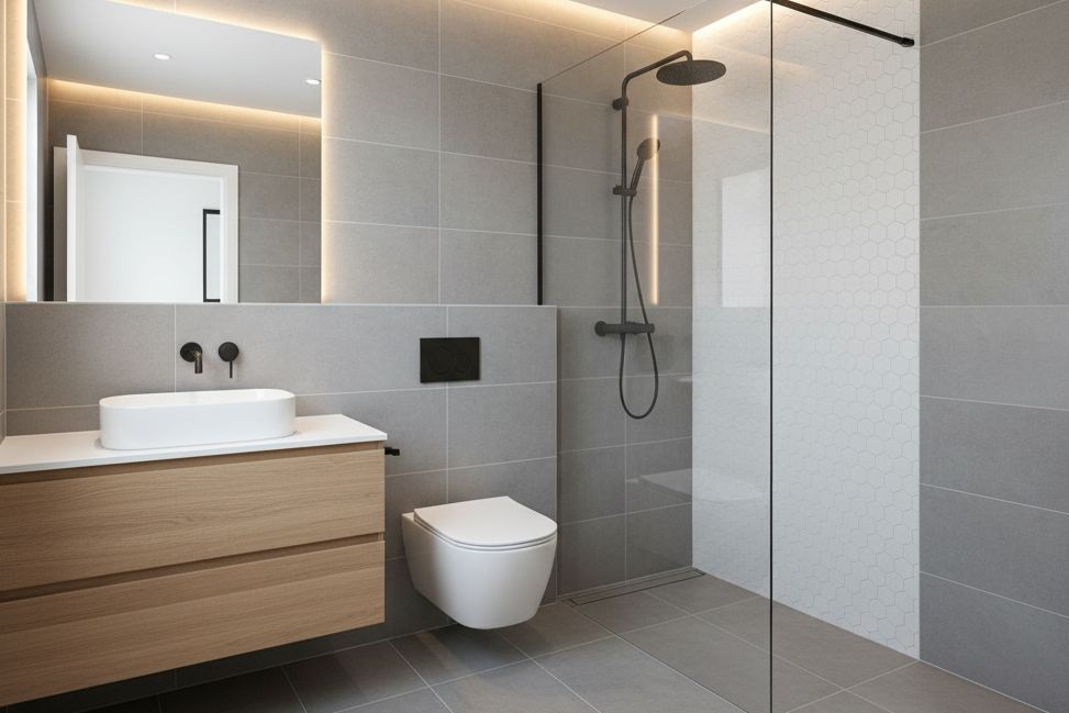 Frissen felújított fürdőszoba