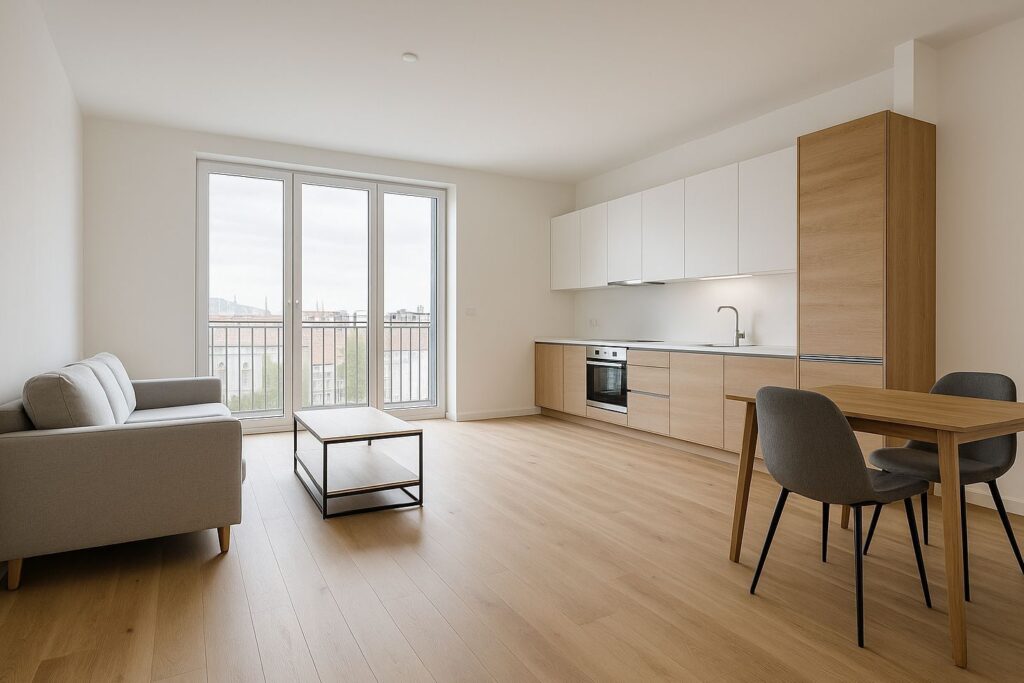 Modern felújított nappali 2025